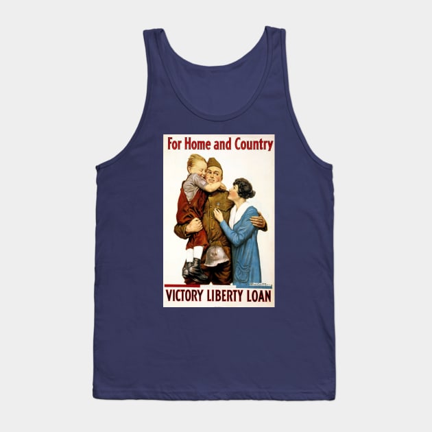 For Home and Country, Soldier with Family Tank Top by MasterpieceCafe